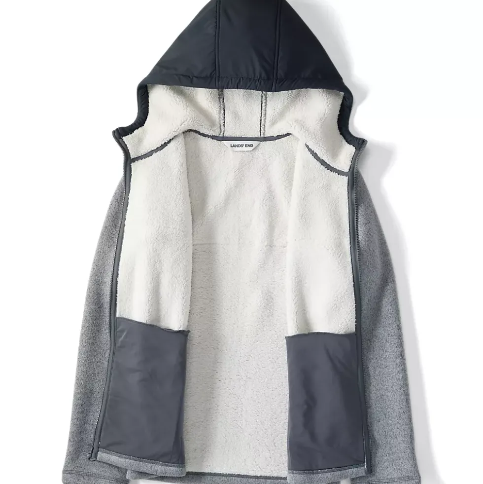 Men's Sweater Fleece Mixed Media Full Zip Jacket