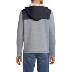 Men's Sweater Fleece Mixed Media Full Zip Jacket