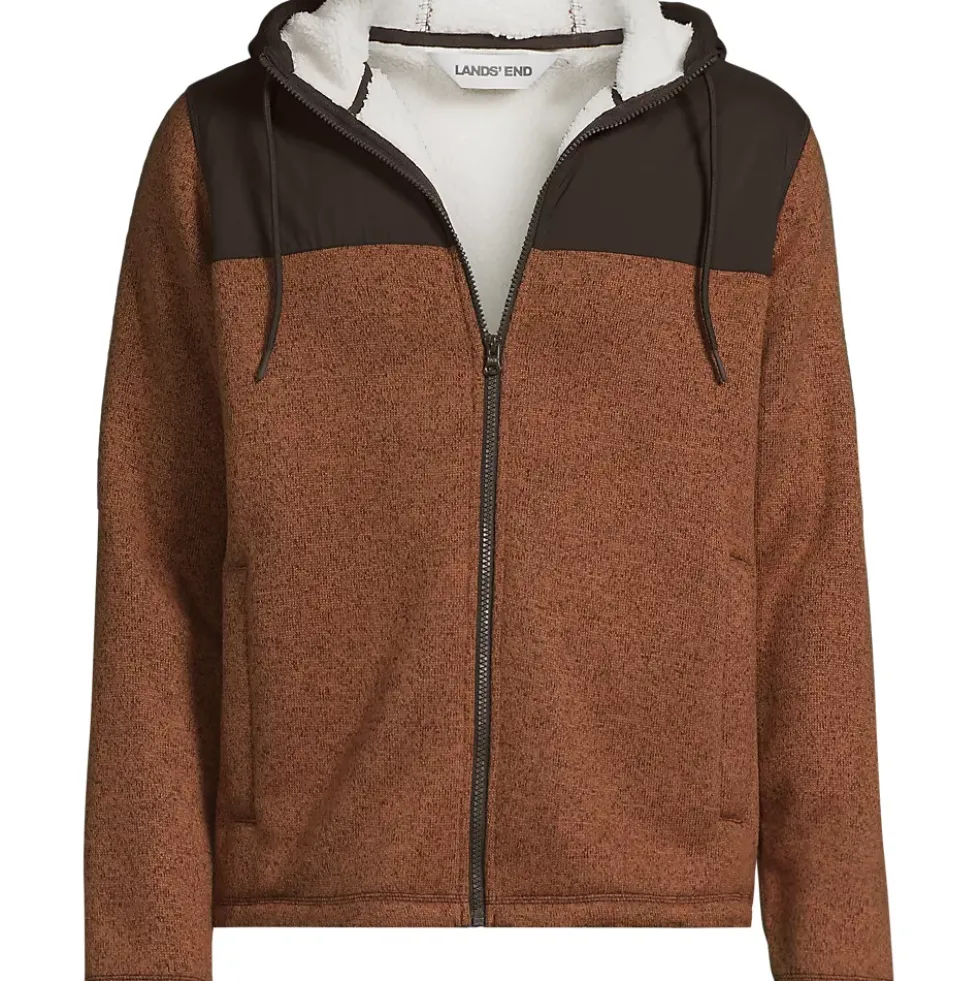 Men's Sweater Fleece Mixed Media Full Zip Jacket