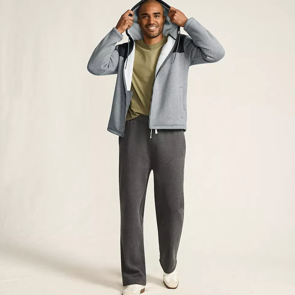 Men's Sweater Fleece Mixed Media Full Zip Jacket