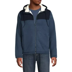 Men's Sweater Fleece Mixed Media Full Zip Jacket