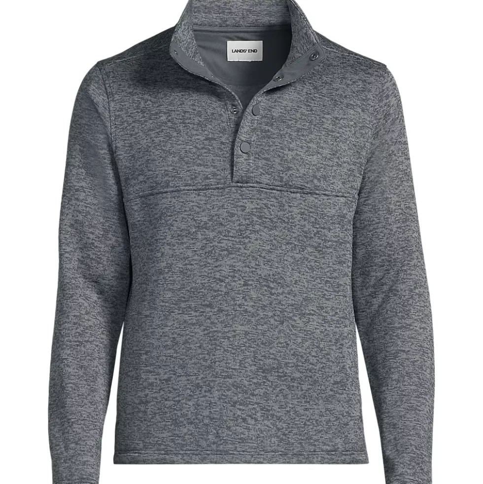 Men's Sweater Fleece Snap Neck Pullover Jacket