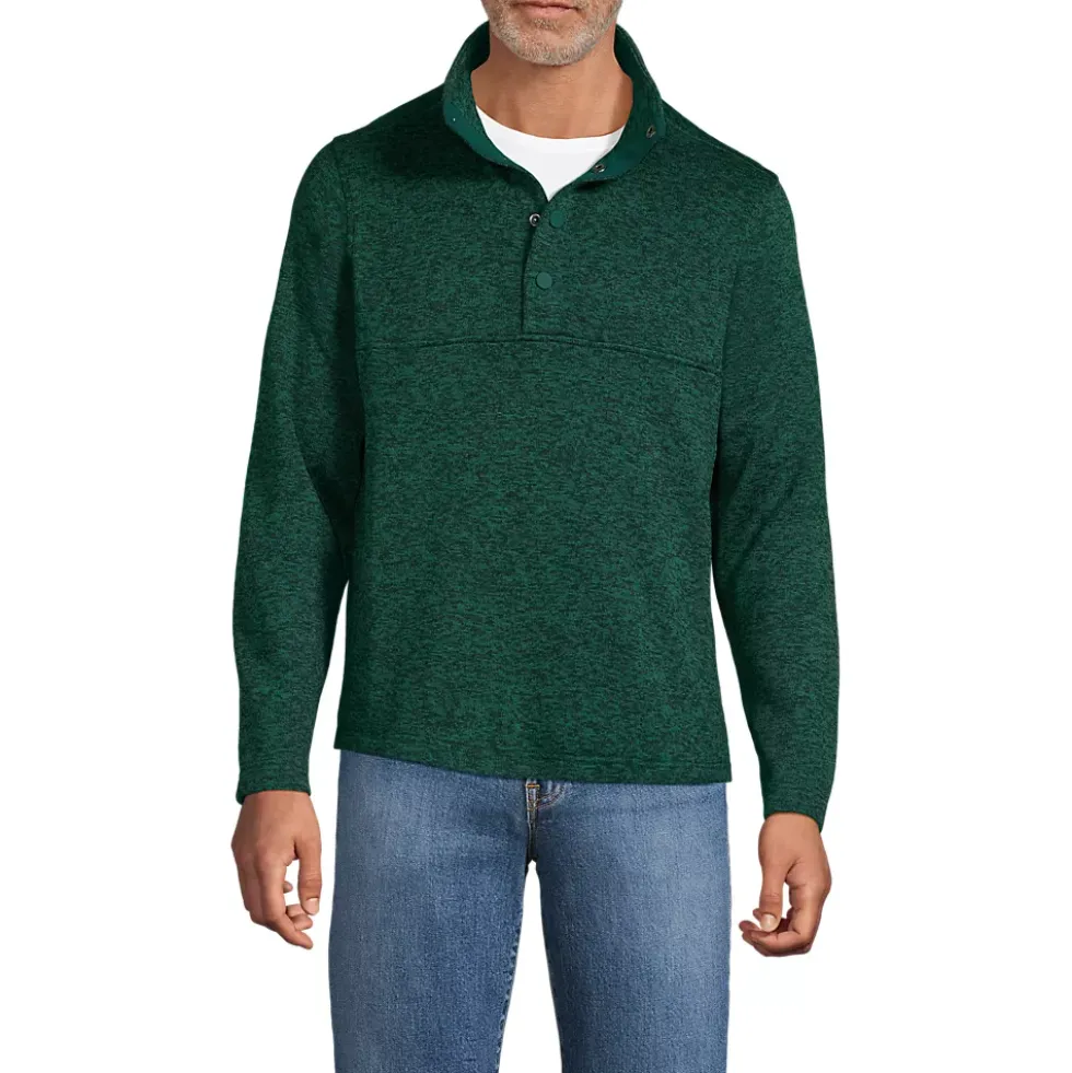 Men's Sweater Fleece Snap Neck Pullover Jacket