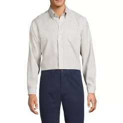 Men's Tailored Fit No Iron Pattern Supima Cotton Pinpoint Buttondown Collar Dress Shirt