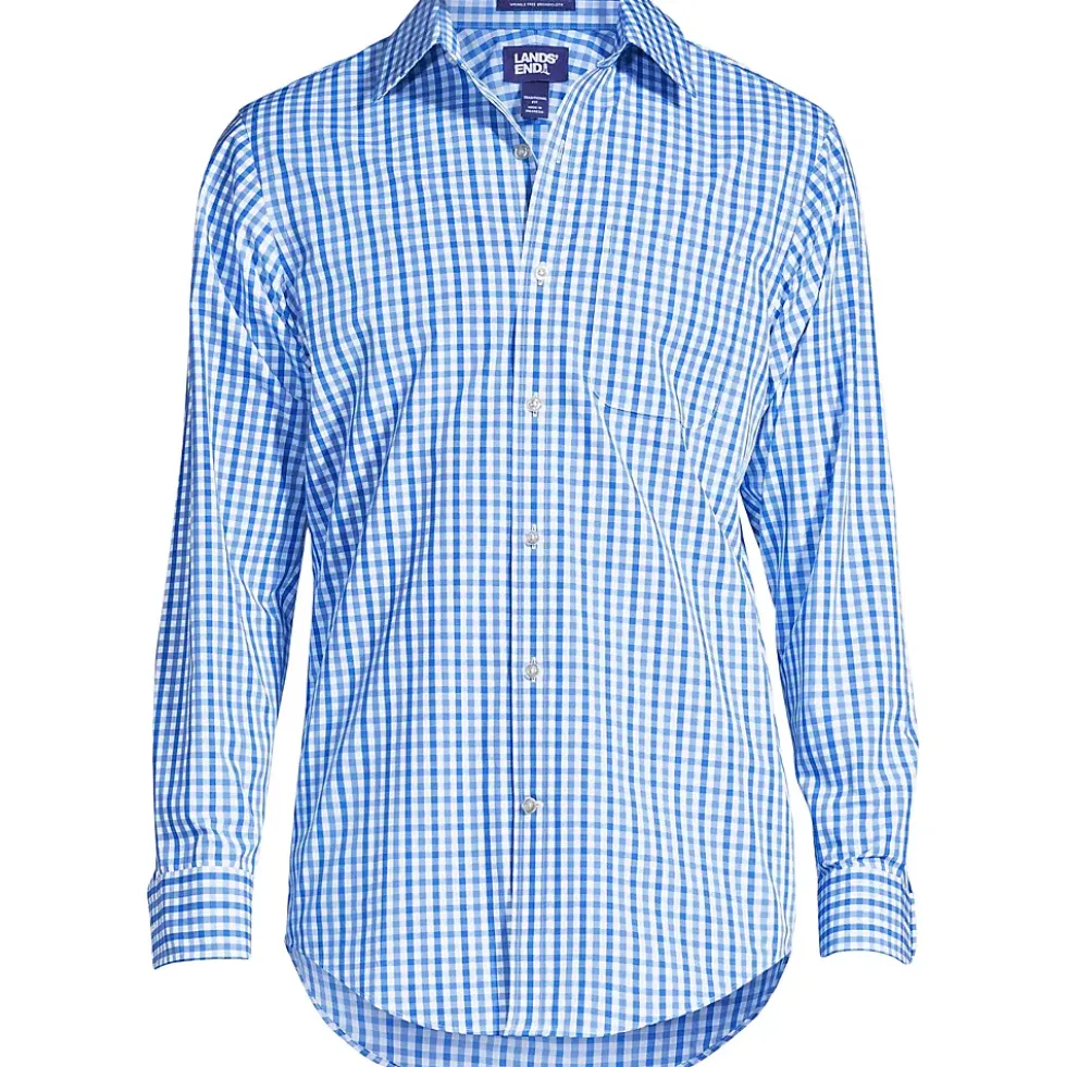 Men's Tailored Fit Straight Collar Patterned Broadcloth Shirt