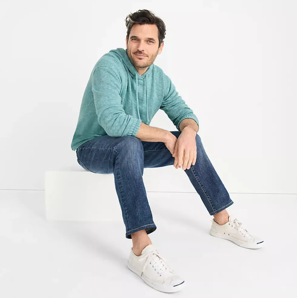 Men's Textural Slub Hoodie Sweater