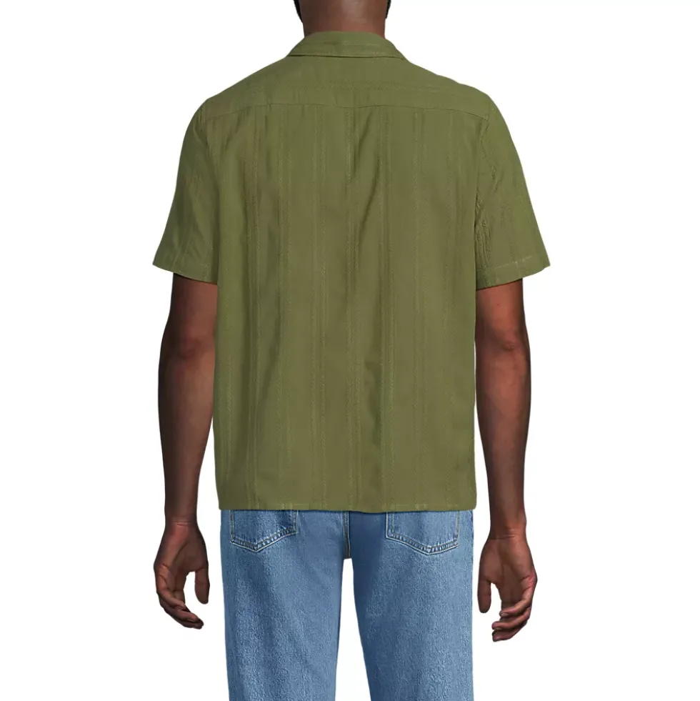 Men's Textured Camp Collar Shirt