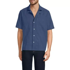 Men's Textured Camp Collar Shirt