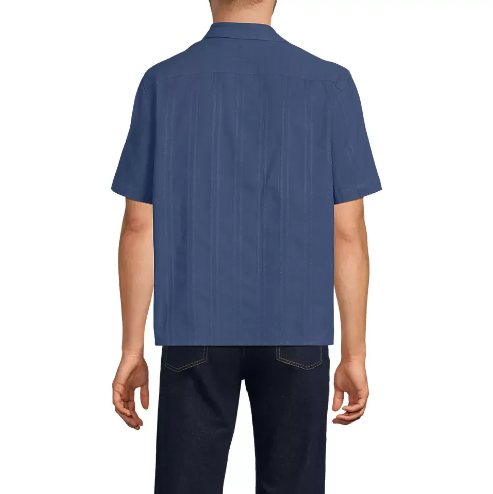 Men's Textured Camp Collar Shirt