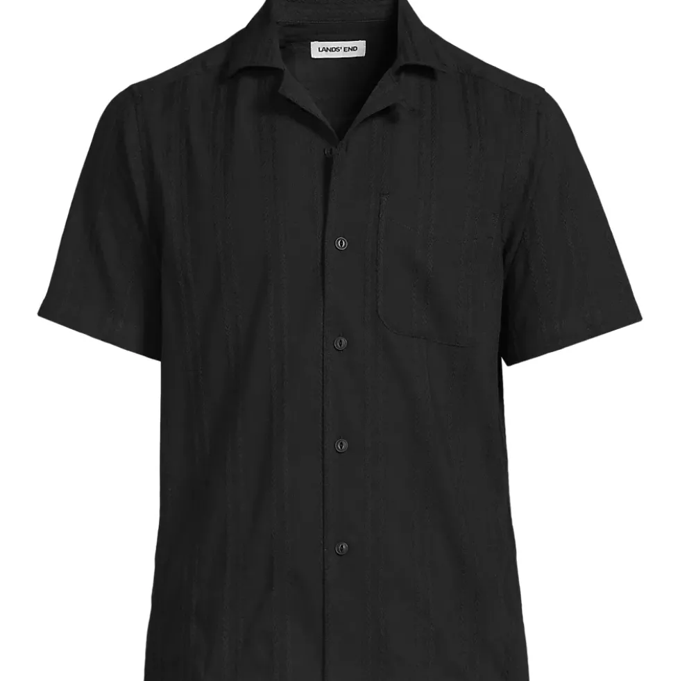 Men's Textured Camp Collar Shirt