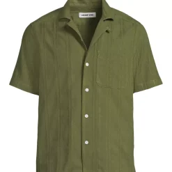 Men's Textured Camp Collar Shirt