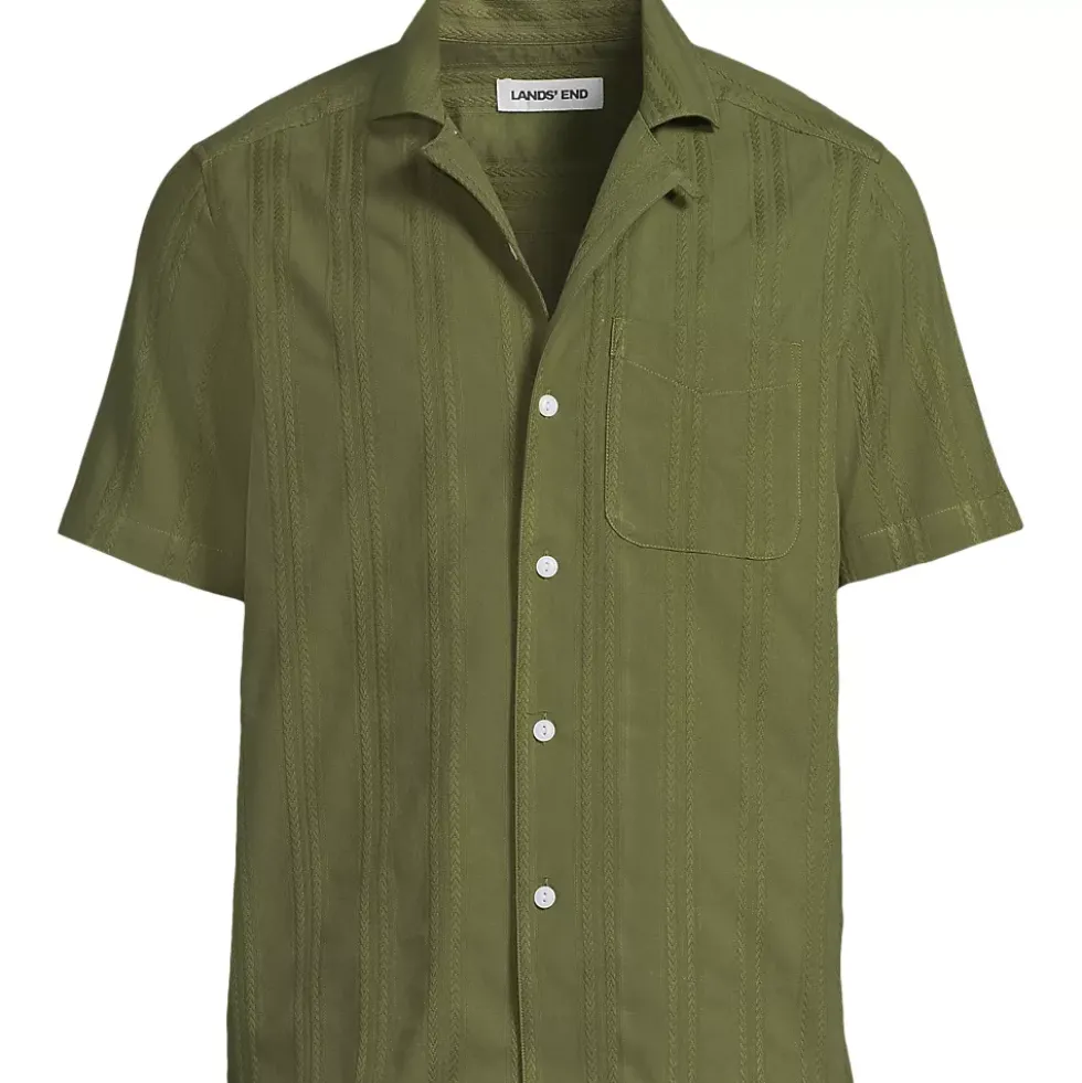 Men's Textured Camp Collar Shirt