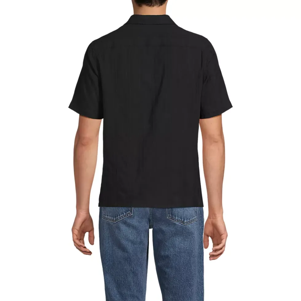 Men's Textured Camp Collar Shirt