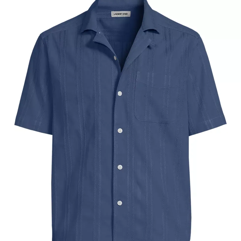 Men's Textured Camp Collar Shirt