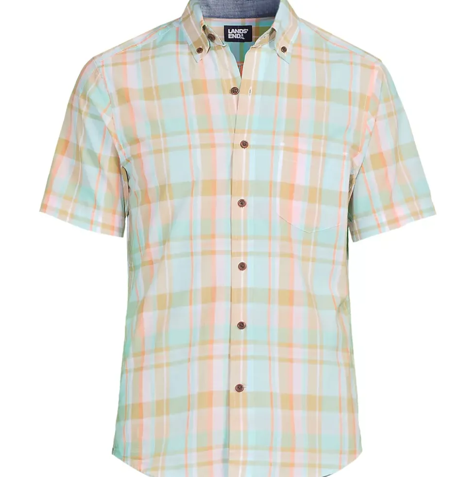 Men's Traditional Fit Short Sleeve Madras Shirt