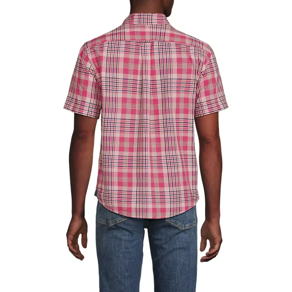 Men's Traditional Fit Short Sleeve Madras Shirt