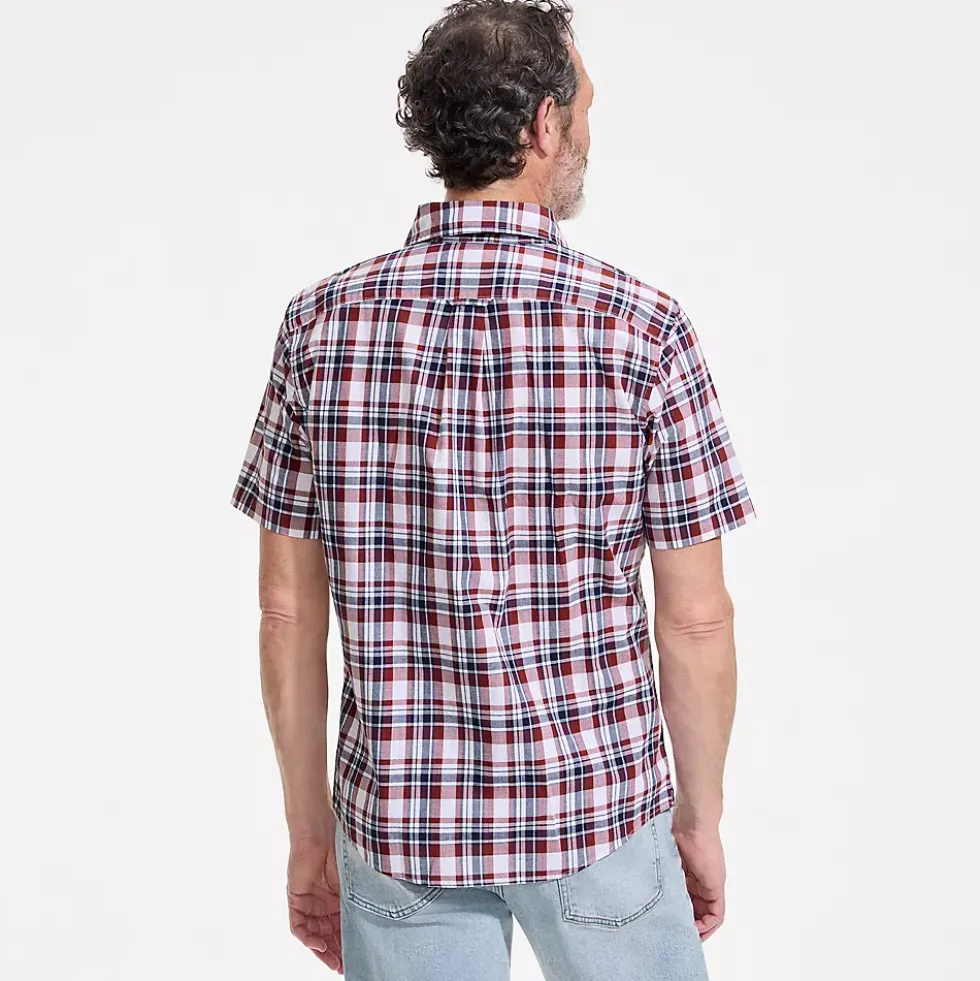 Men's Traditional Fit Short Sleeve Madras Shirt