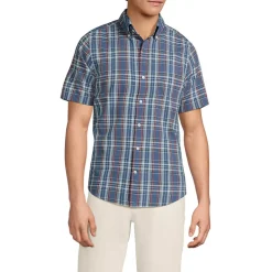 Men's Traditional Fit Short Sleeve Madras Shirt