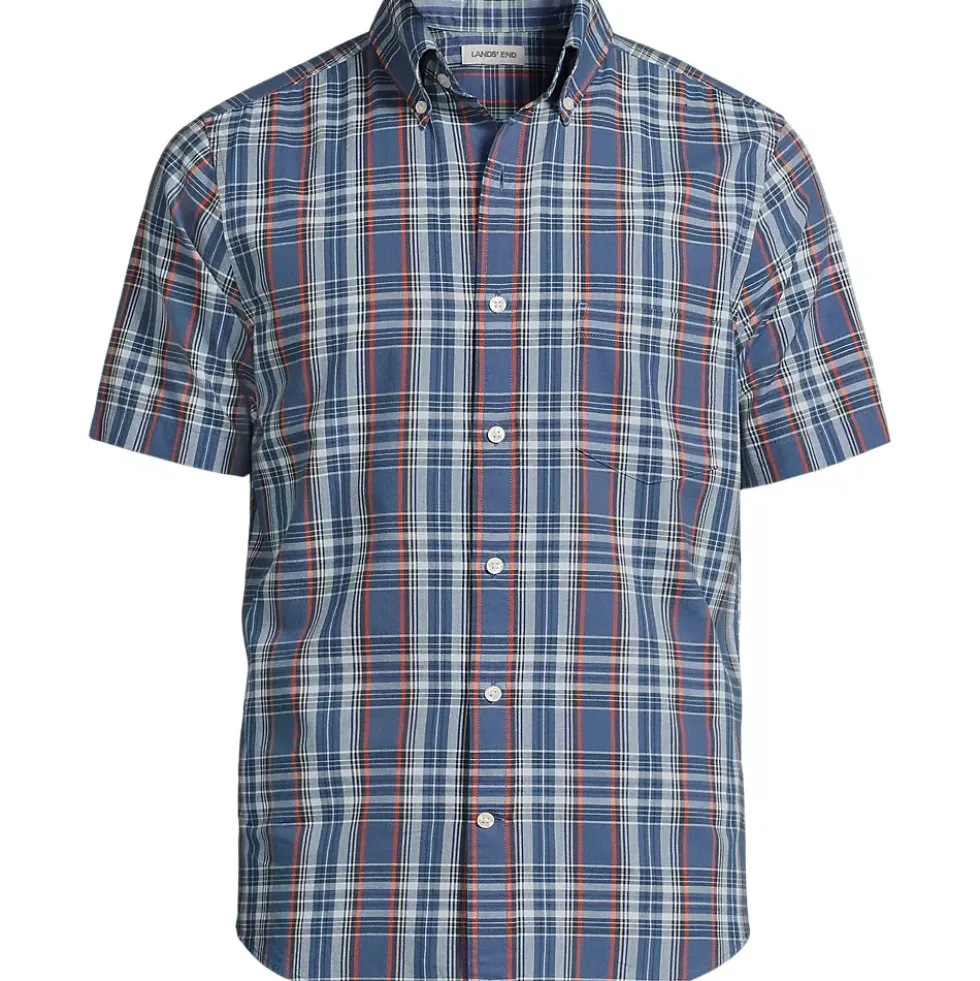 Men's Traditional Fit Short Sleeve Madras Shirt