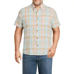 Men's Traditional Fit Short Sleeve Madras Shirt