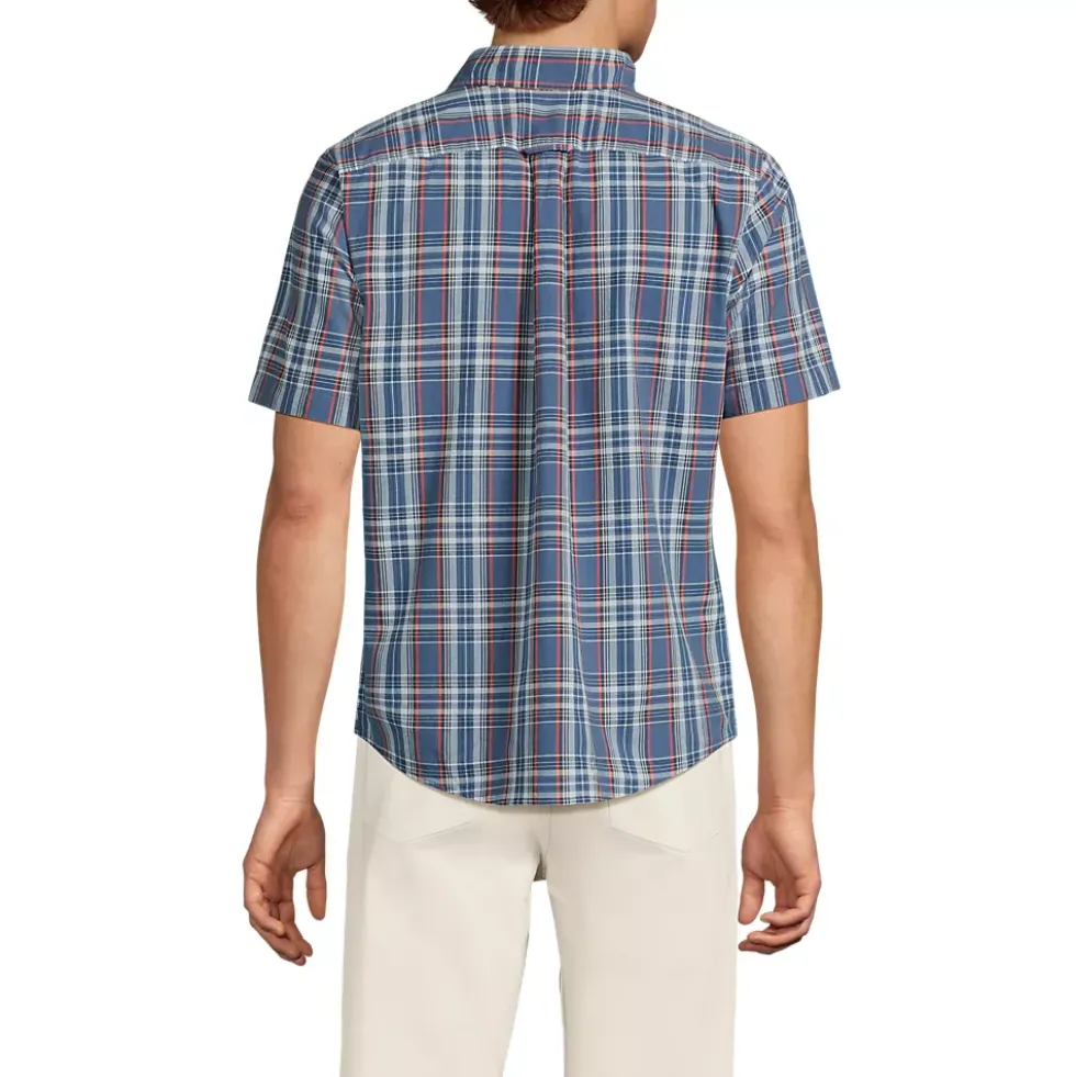 Men's Traditional Fit Short Sleeve Madras Shirt