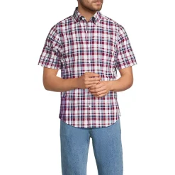 Men's Traditional Fit Short Sleeve Madras Shirt