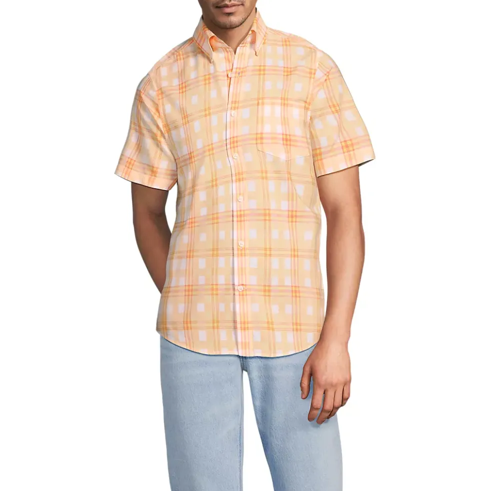 Men's Traditional Fit Short Sleeve Madras Shirt