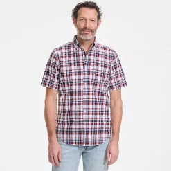 Men's Traditional Fit Short Sleeve Madras Shirt