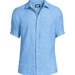 Men's Traditional Fit Short Sleeve Linen Shirt