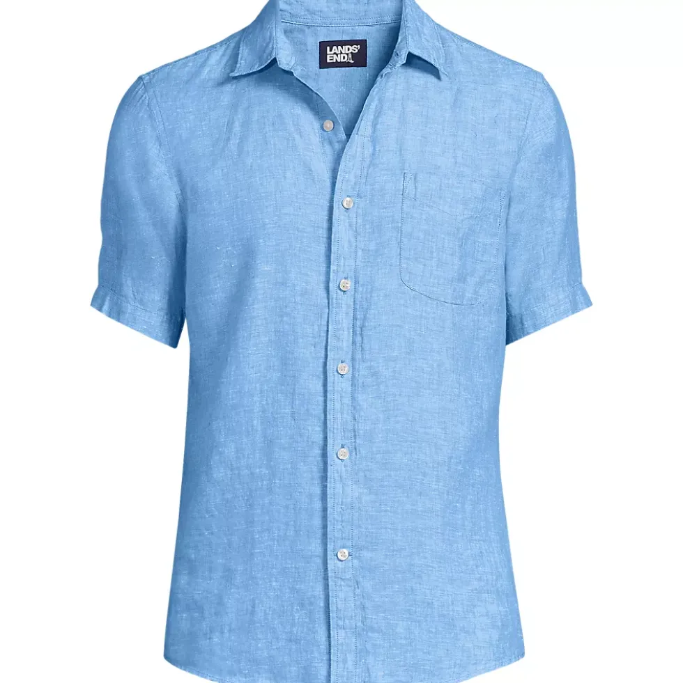 Men's Traditional Fit Short Sleeve Linen Shirt
