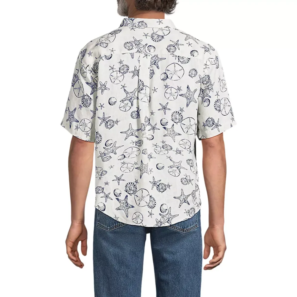 Men's Traditional Fit Short Sleeve Linen Shirt