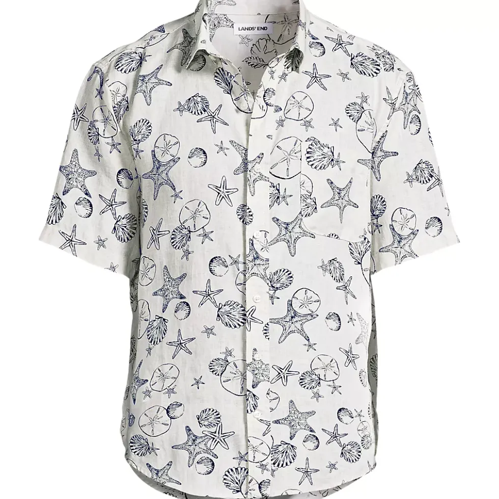 Men's Traditional Fit Short Sleeve Linen Shirt