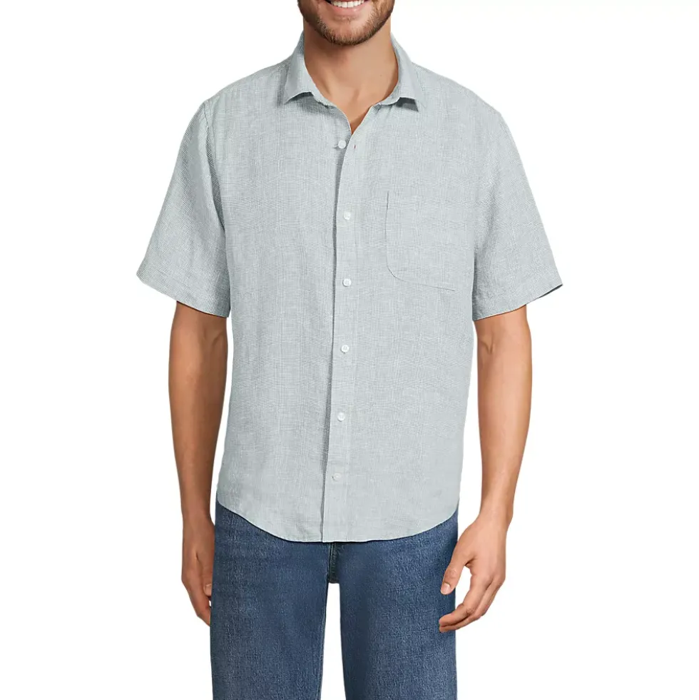 Men's Traditional Fit Short Sleeve Linen Shirt