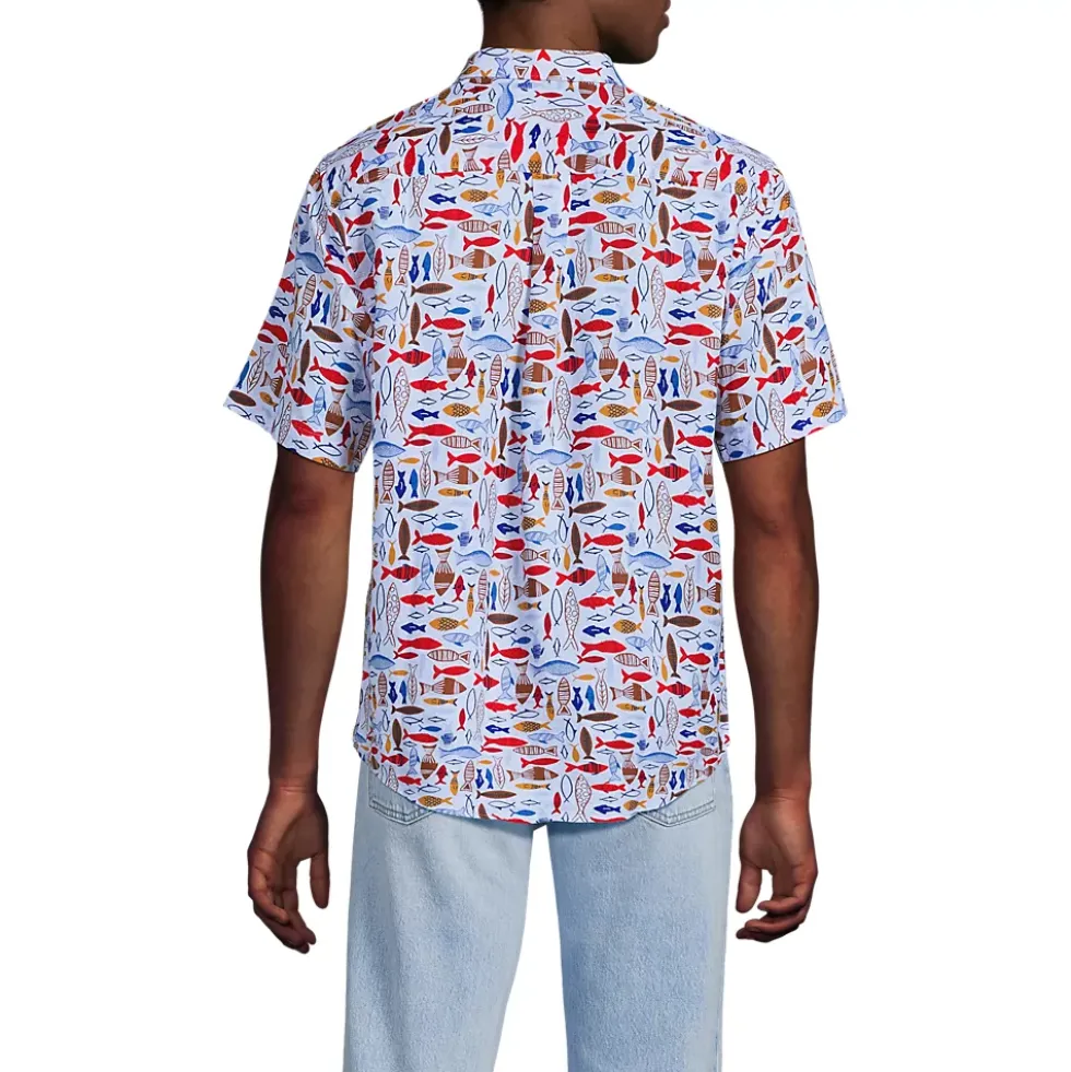 Men's Traditional Fit Short Sleeve Linen Shirt