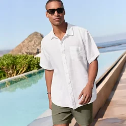 Men's Traditional Fit Short Sleeve Linen Shirt
