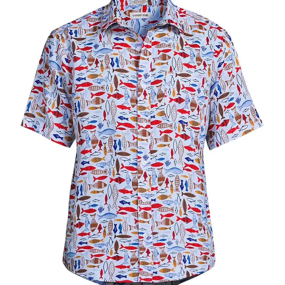 Men's Traditional Fit Short Sleeve Linen Shirt