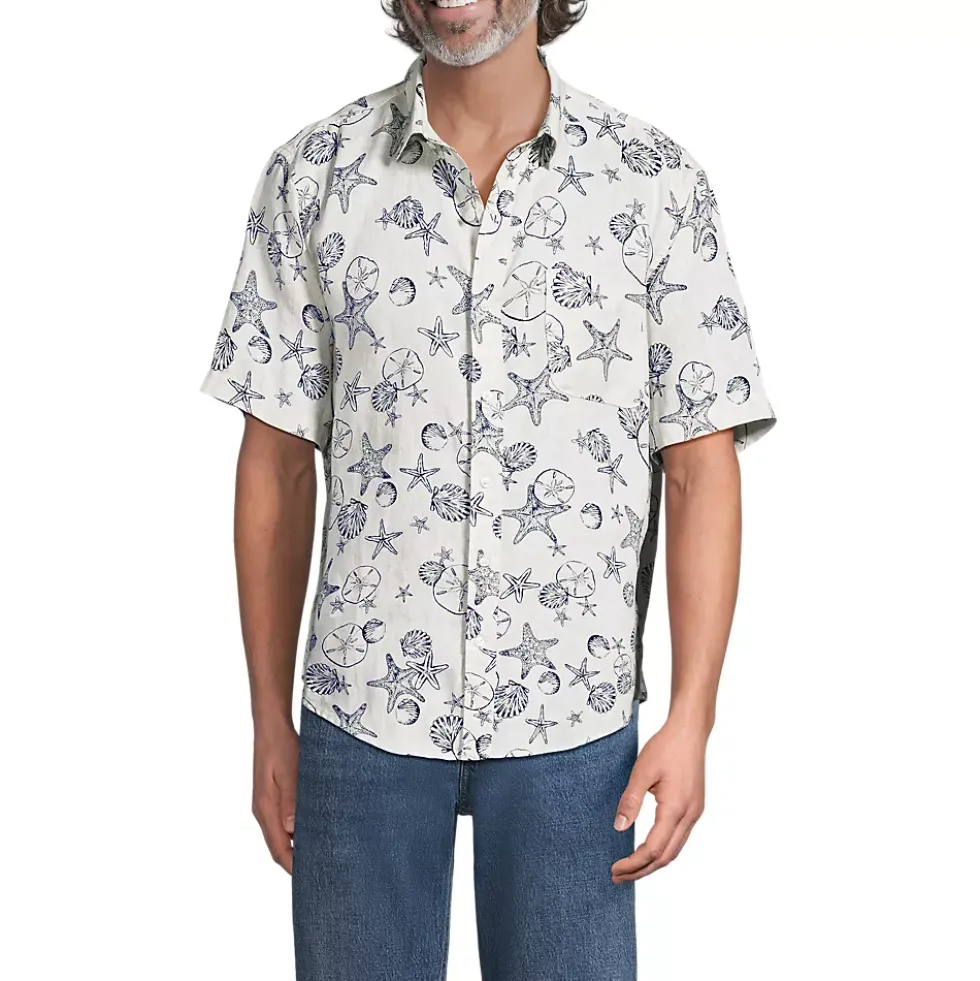 Men's Traditional Fit Short Sleeve Linen Shirt