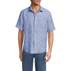 Men's Traditional Fit Short Sleeve Linen Shirt