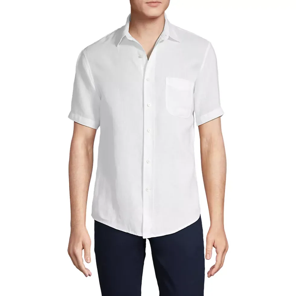 Men's Traditional Fit Short Sleeve Linen Shirt