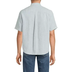 Men's Traditional Fit Short Sleeve Linen Shirt