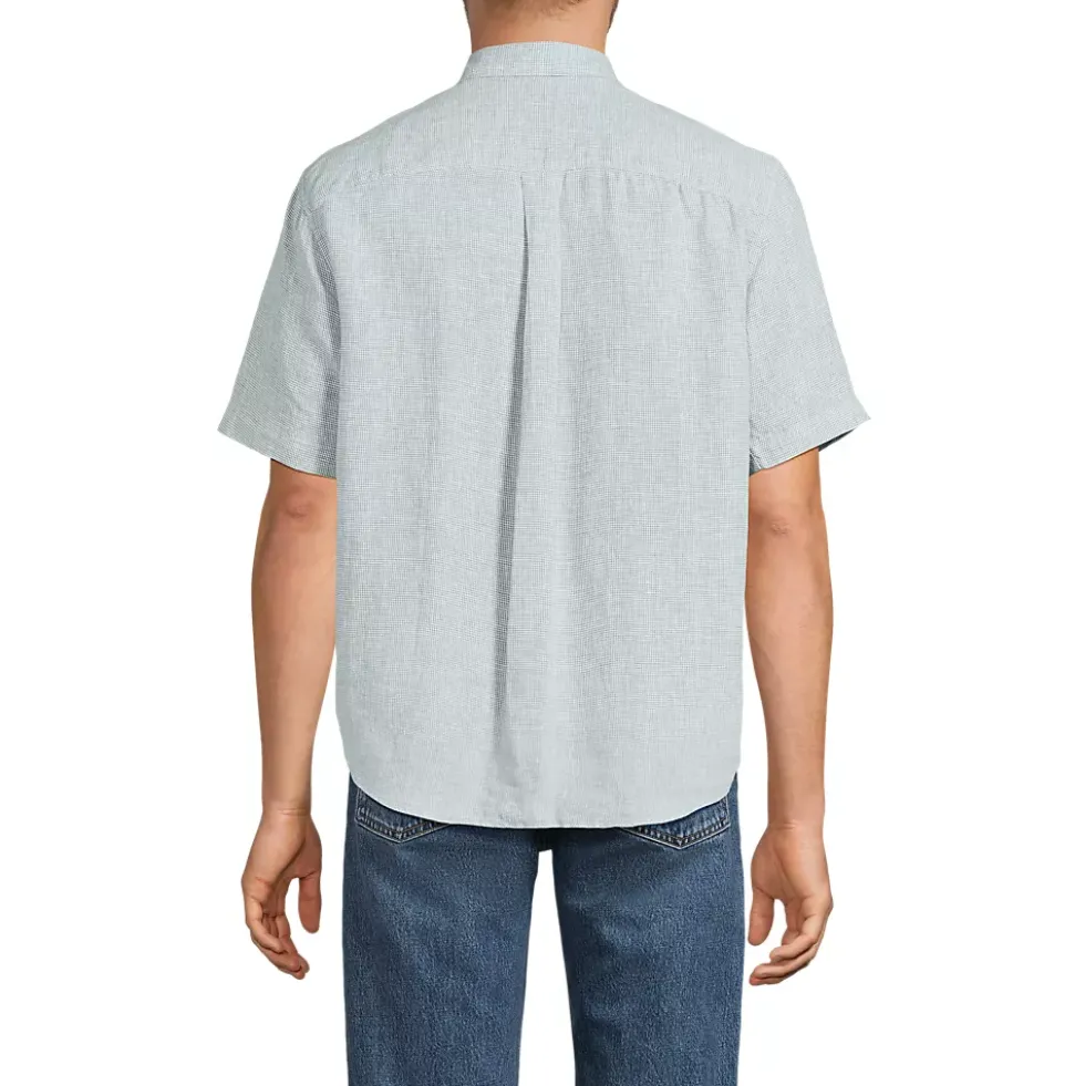 Men's Traditional Fit Short Sleeve Linen Shirt