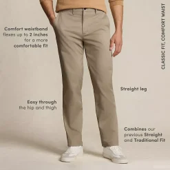 Men's Travel Kit Comfort Waist Classic Fit Chino Pant