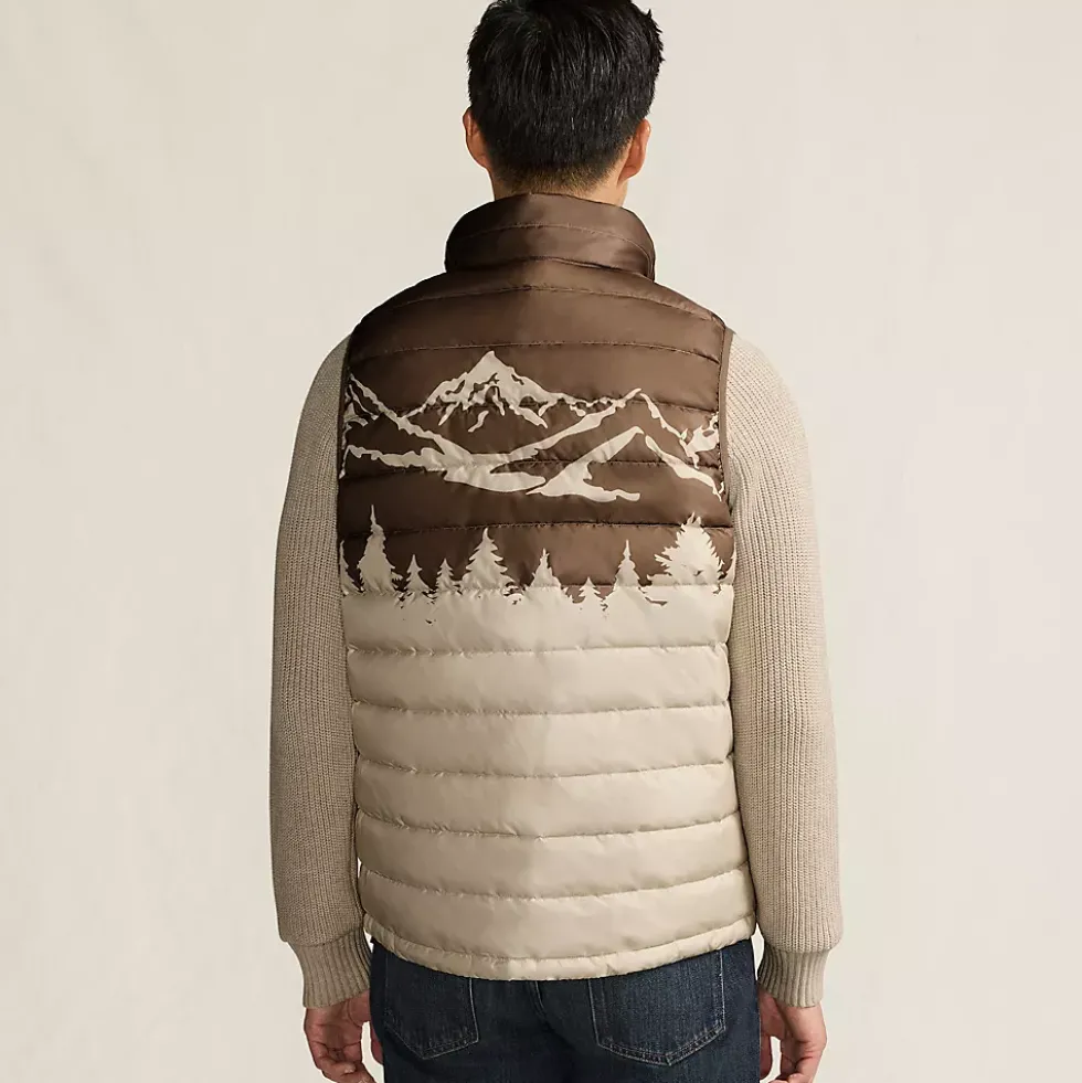 Men's Wanderweight Packable Print Down Vest