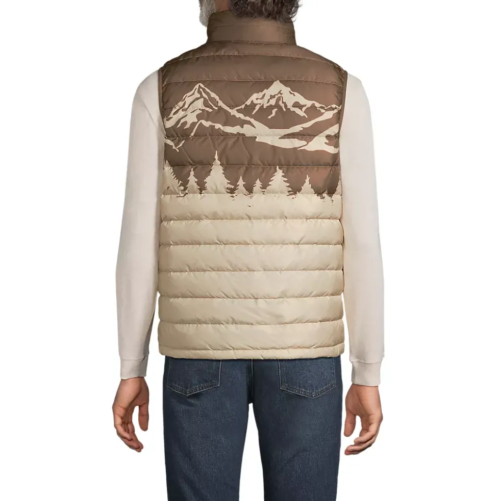 Men's Wanderweight Packable Print Down Vest