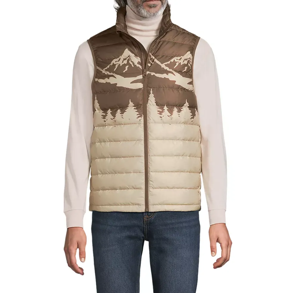 Men's Wanderweight Packable Print Down Vest