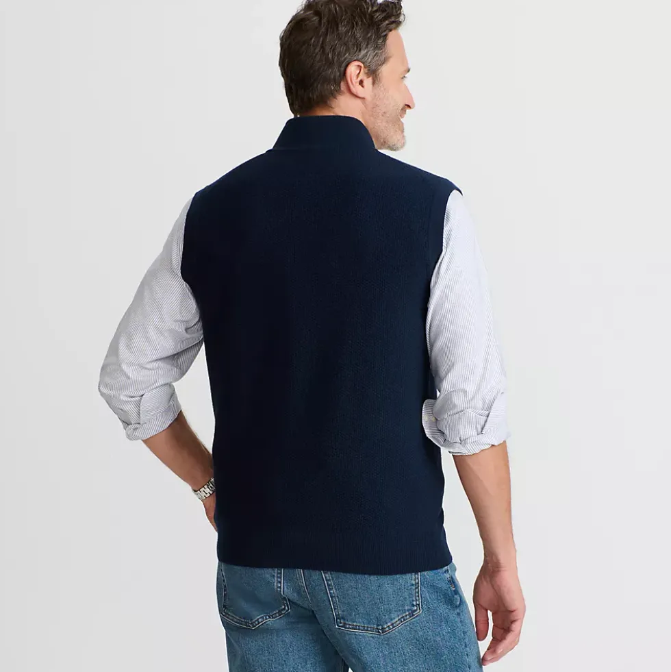 Men's Washable Merino Full Zip Sweater Vest