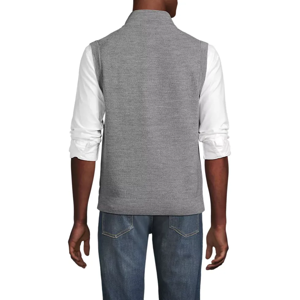 Men's Washable Merino Full Zip Sweater Vest