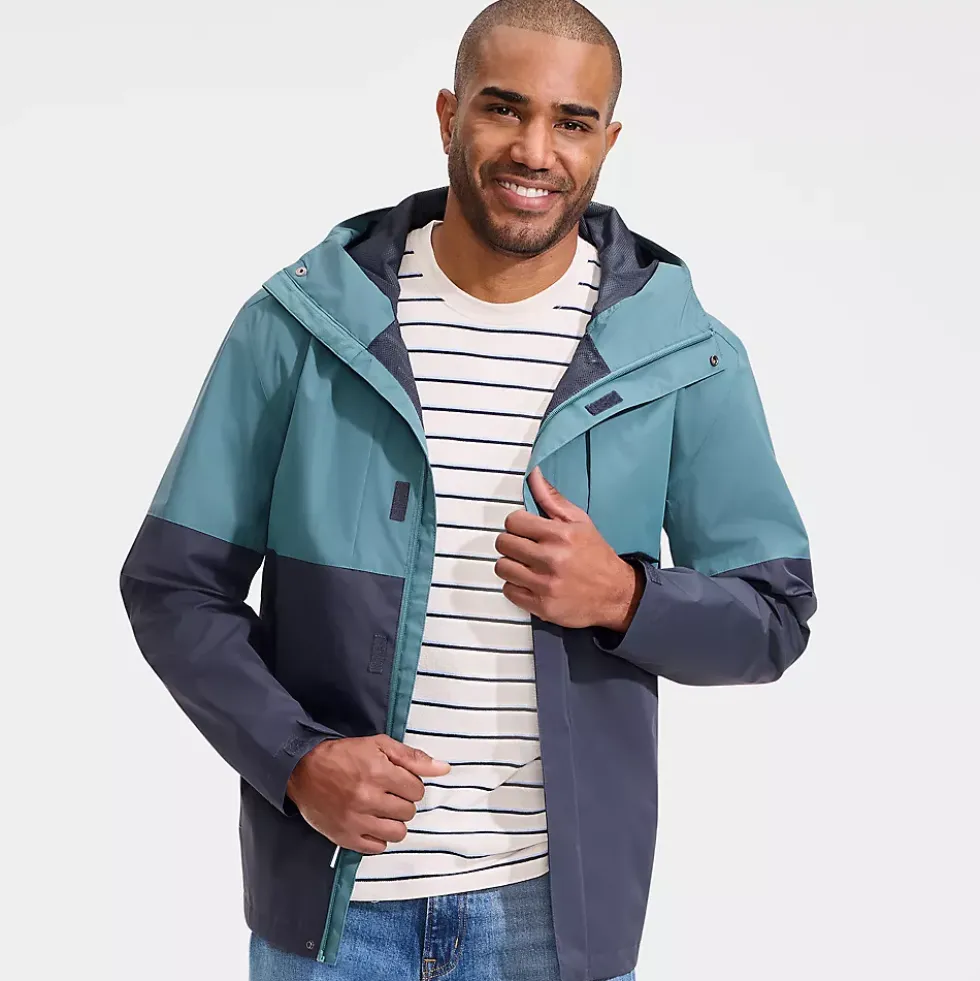 Men's Waterproof Colorblock Raincoat