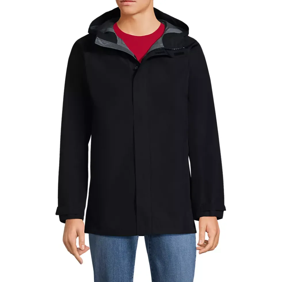Men's Waterproof Hooded Packable Rain Jacket