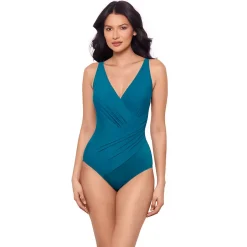 Miraclesuit Women's Must Haves Oceanus V-neck Slimming One Piece Swimsuit